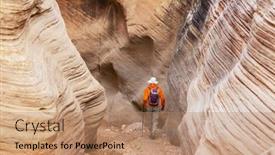  Presentation with grand canyon - PPT layouts featuring slot-canyon-in-grand-staircase background and a coral colored foreground