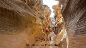  Presentation with grand canyon - Slide deck having slot-canyon-in-grand-staircase background and a coral colored foreground