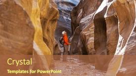  Presentation with destination - PPT theme consisting of slot-canyon-in-grand-staircase background and a red colored foreground