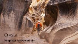  Presentation with destination - Presentation theme featuring slot-canyon-in-grand-staircase background and a coral colored foreground