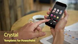  Presentation with slot machine - Beautiful slide set featuring slot machine game on mobile backdrop and a tawny brown colored foreground