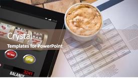  Presentation with slot machine - Audience pleasing presentation theme consisting of slot machine game on mobile backdrop and a coral colored foreground