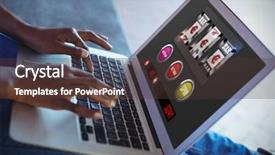  Presentation with slot machine - PPT layouts enhanced with slot machine jackpot on mobile background and a tawny brown colored foreground