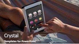  Presentation with slot machine - Amazing slide set having slot machine with numbers backdrop and a tawny brown colored foreground