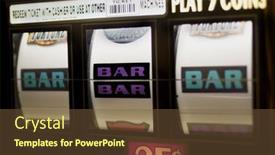  Presentation with slot machine - Amazing PPT theme having slot-machine backdrop and a tawny brown colored foreground