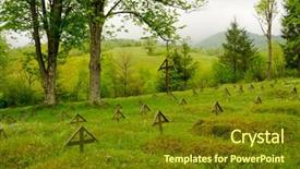  Presentation with cemetery - PPT layouts having slovakia - war cemetery from wwi background and a tawny brown colored foreground