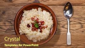  Presentation with sheep - Presentation design having slovakian-halusky-served-with-sheep background and a tawny brown colored foreground