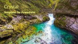  Presentation with mountain stream - Presentation theme featuring slovenia-bubbling-waterfalls background and a tawny brown colored foreground