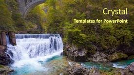  Presentation with powerful - Cool new presentation with slovenia-picturesque-old-bridge-over backdrop and a tawny brown colored foreground