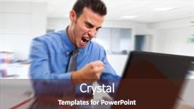  Presentation with yelling - Presentation theme with slow - angry man yelling at his background and a tawny brown colored foreground