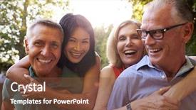  Presentation with giving a - Presentation with slow - mature friends giving piggybacks background and a tawny brown colored foreground