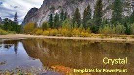  Presentation with river valley - Audience pleasing PPT layouts consisting of slow climb - it is river in yosemite backdrop and a  colored foreground