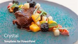  Presentation with veal - Presentation theme with slow-cooked-veal-cheek background and a seafoam green colored foreground