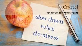  Presentation with slow down - PPT theme featuring slow-down-relax-and-de background and a lemonade colored foreground