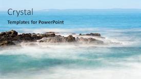  Presentation with seawater - Amazing slides having slow-motion-scenic backdrop and a light blue colored foreground