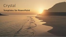  Presentation with cinematic - Presentation theme consisting of slow-motion-sunset-seascape background and a coral colored foreground