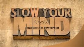  Presentation with personal development - Presentation theme with slow-your-mind-advice-word background and a gold colored foreground