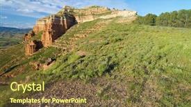  Presentation with drilling mud - Slide deck consisting of sludge - mud armantes mountains zaragoza province background and a  colored foreground