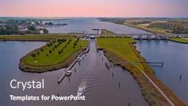  Presentation with sluice - Slide deck featuring sluice at nijkerk in the countryside from the netherlands background and a gray colored foreground