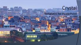  Presentation with paulista avenue in sao paulo - Colorful PPT layouts enhanced with slum - crowded favelas in sao paulo backdrop and a light blue colored foreground