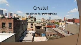  Presentation with new york city - PPT theme having slum - dense buildings in new york background and a light blue colored foreground
