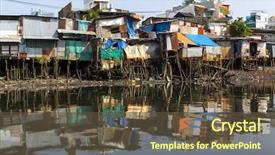  Presentation with vietnam - Colorful slide deck enhanced with the city's slum backdrop and a tawny brown colored foreground