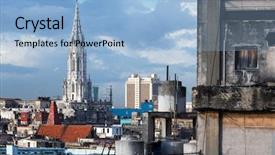  Presentation with old - Colorful PPT layouts enhanced with population density - cathedral in old havana backdrop and a light blue colored foreground