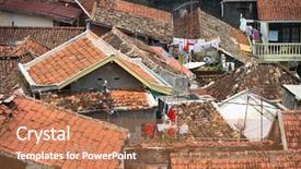  Presentation with population - Amazing presentation theme having village india - crowded population in a developing backdrop and a coral colored foreground