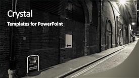  Presentation with london - Theme consisting of slum - night street in london background and a black colored foreground