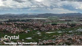  Presentation with africa madagascar - Theme with africa poor areas - panoramic shot of the suburbs background and a tawny brown colored foreground