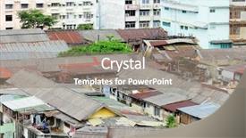  Presentation with thailand - Colorful presentation design enhanced with poor areas - slum area in thailand backdrop and a gray colored foreground