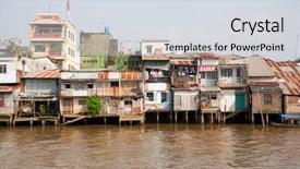  Presentation with slum area - Theme featuring slum area background and a sky blue colored foreground