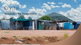  Presentation with cape town south africa - Theme featuring slum-informal-settlement-in-cape and a light blue colored foreground