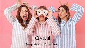  Presentation with happy image - Beautiful PPT theme featuring slumber party isolated over pink backdrop and a lemonade colored foreground