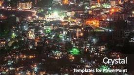  Presentation with slums - Colorful presentation design enhanced with slums building in east asia backdrop and a wine colored foreground