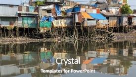  Presentation with slums - Presentation design consisting of slums in ho chi minh background and a violet colored foreground