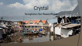  Presentation with indonesia - Audience pleasing presentation theme consisting of slums in jakarta indonesia backdrop and a light gray colored foreground