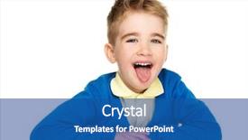  Presentation with sly - Presentation consisting of sly little boy in blue cardigan and yellow shirt showing tongue background and a ocean colored foreground