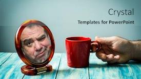  Presentation with sly - PPT theme enhanced with sly-man-face-reflected background and a light blue colored foreground