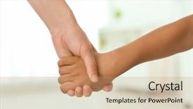  Presentation with child adoption - Slides consisting of small african-american child background and a coral colored foreground