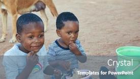  Presentation with sorghum - Presentation featuring small-african-child-eating background and a ocean colored foreground