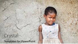  Presentation with africa - Presentation design consisting of small-african-girl-sitting background and a light gray colored foreground