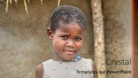  Presentation with naughty girl is standing - Colorful presentation design enhanced with small-african-girl-standing backdrop and a coral colored foreground