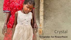  Presentation with together - PPT theme enhanced with small-african-girl-together background and a coral colored foreground