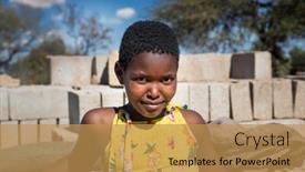  Presentation with yellow - Presentation theme featuring small-african-girl-wearing background and a yellow colored foreground