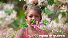  Presentation with springtime - Amazing presentation having small-african-girl backdrop and a coral colored foreground