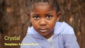  Presentation with next - Colorful presentation theme enhanced with small-african-girl backdrop and a tawny brown colored foreground