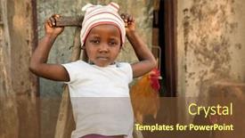  Presentation with village - Presentation theme consisting of small-african-girl background and a tawny brown colored foreground