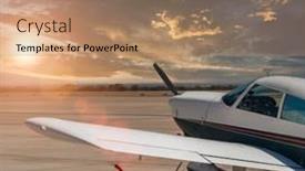  Presentation with airplane - Slide deck enhanced with small-airplane-parked background and a coral colored foreground