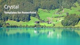  Presentation with alpine - PPT theme consisting of small alpine lake lungernsee near background and a  colored foreground